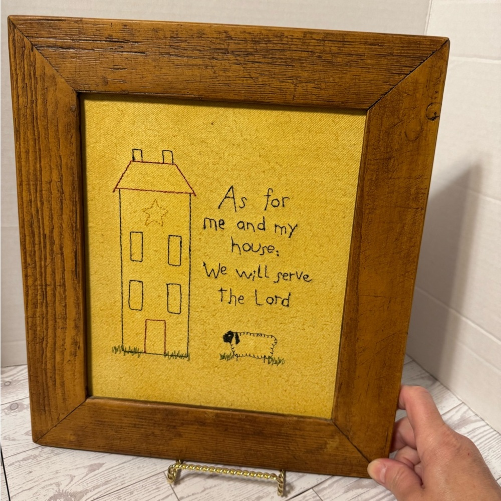 Framed Embroidered Home Blessing - Farmhouse Style 11x 13 in